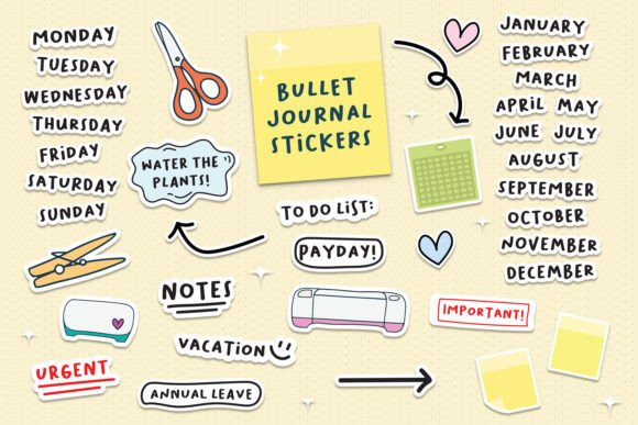 Download Bullet Journal Stickers Planner Stickers - Sticker Collection
