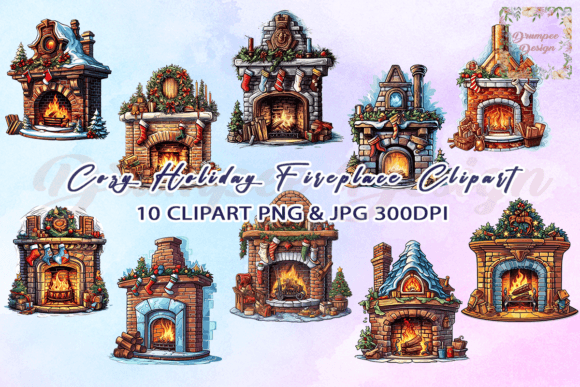 Download Cozy Holiday Fireplace Clipart - Premium Resources