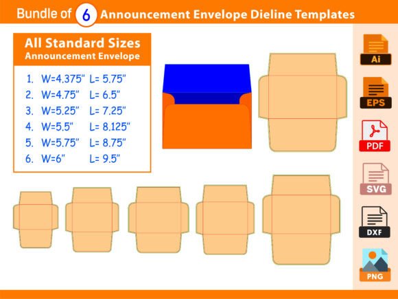 Download Bundle of 6 Announcement Envelope - Envelope Collection