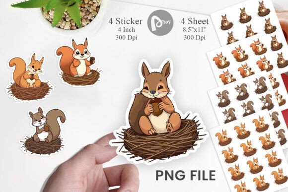 Download Acorn Squirrel Sticker - Sticker Collection