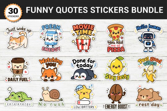 Download Funny Quotes Stickers Bundle - Sticker Collection