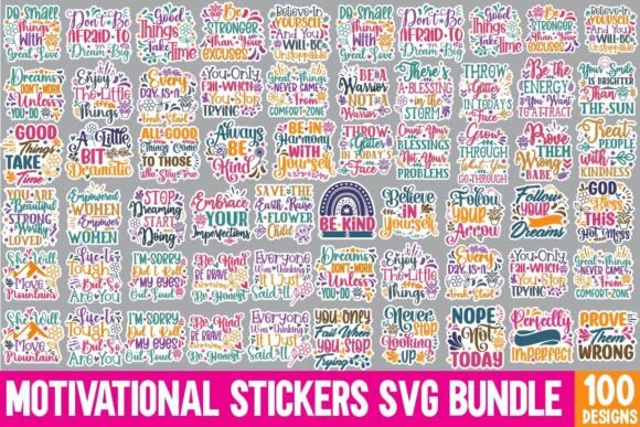 Download Funny Motivational Stickers SVG Bundle - Sticker Collection