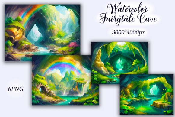 Download Watercolor Fairytale Cave Background - Fairytale Collection