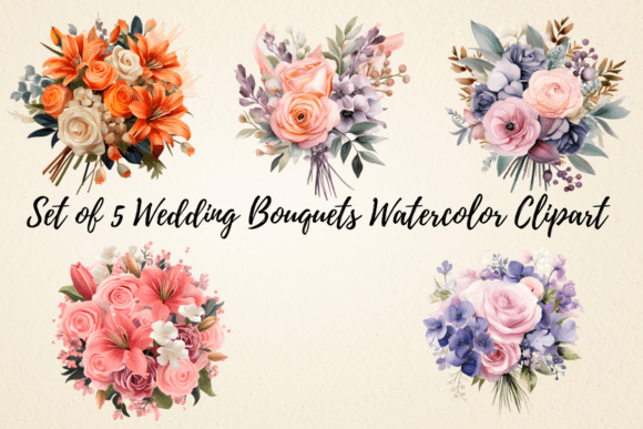 Download Wedding Bouquet Watercolor Clipart - Bouquet Collection