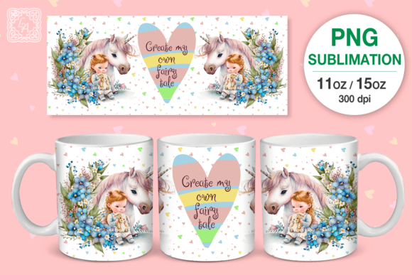 Download Watercolor FairyTale Mug PNG Sublimation - Fairytale Collection