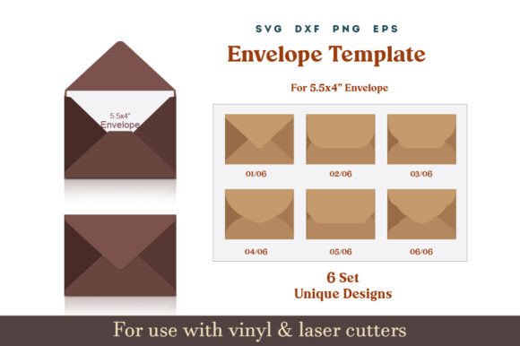 Download Envelope Template SVG for 5.5x4" Card - Envelope Collection