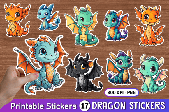 Download Cute Dragon Stickers Bundle Png - Sticker Collection