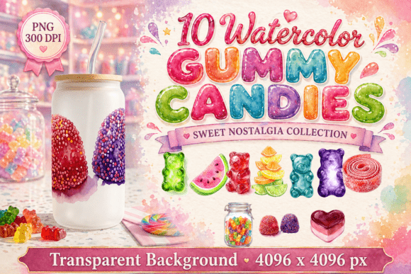 Download Classic Gummy Candies Clipart PNG - Candies Collection