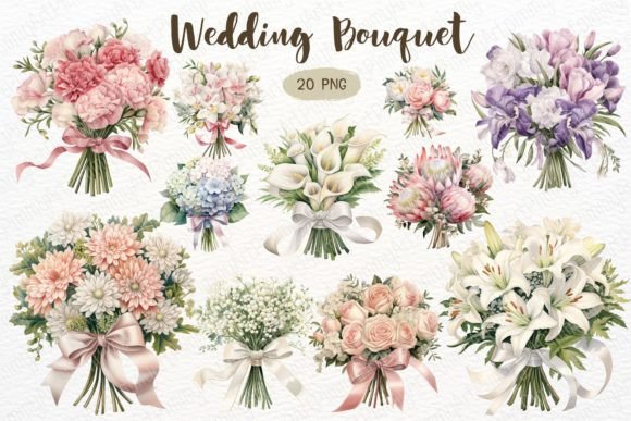 Download Wedding Bouquet Watercolor Sublimation - Bouquet Collection