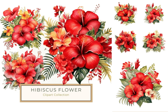 Download Vibrant Watercolor Hibiscus Bouquet - Bouquet Collection