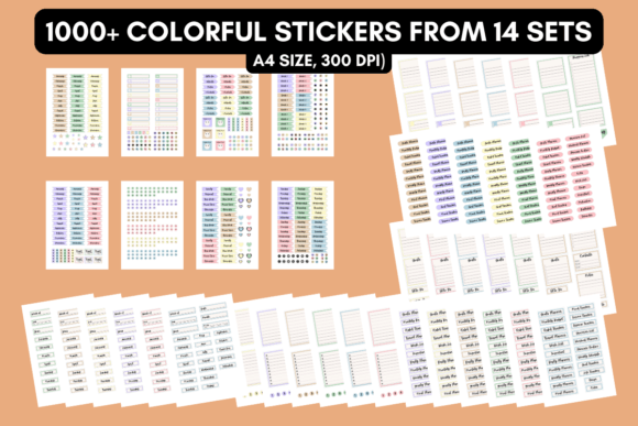 Download 14 Sets Planner Stickers Bundle - 1 - Sticker Collection