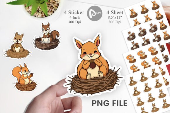 Download Acorn Squirrel Sticker - Sticker Collection