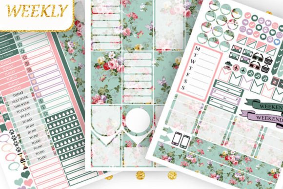 Download Big Happy Planner Stickers Pink Flowers - Sticker Collection