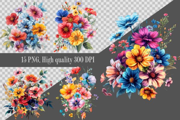 Download Colorful Flower Bouquet Clipart - Bouquet Collection