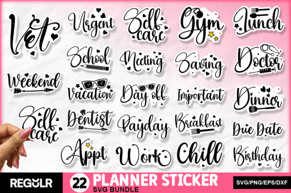 Download Planner Stickers SVG Bundle - Sticker Collection