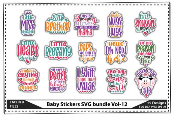 Download Baby Stickers SVG Bundle Vol-12 - Sticker Collection