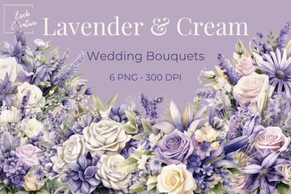 Download Lavender &amp; Cream Wedding Bouquet Clipart - Bouquet Collection