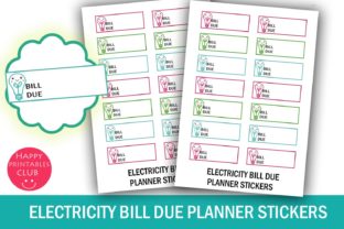 Download Electricity Bill Due Planner Stickers- Bill Due Stickers- Cute Planner Stickers - Sticker Collection
